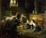 Friedrich Otto Gebler Canvas Paintings - Shepherd